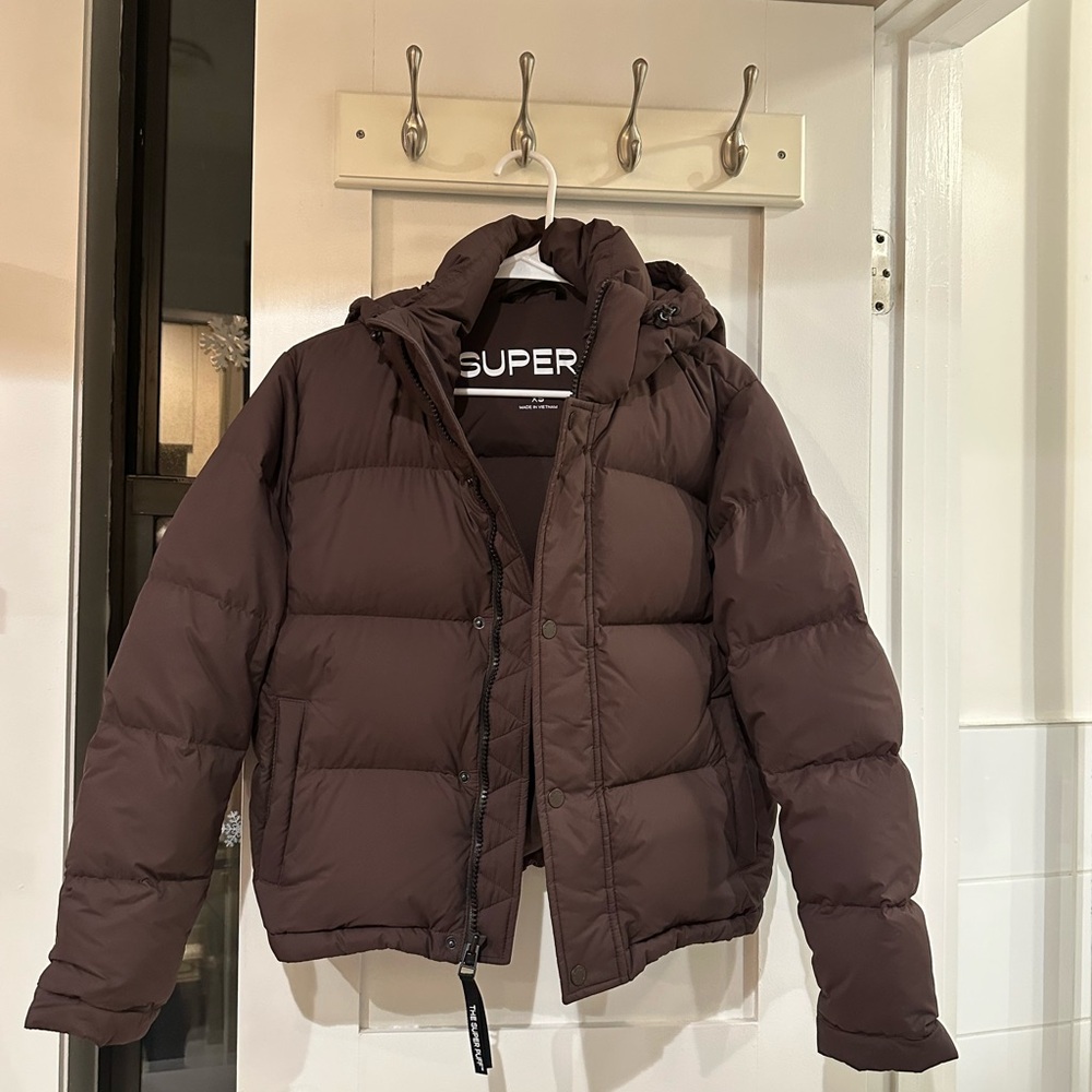 Aritzia SuperPuff Shorty in Rich Mocha Brown, Size XS